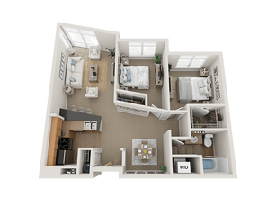2 Bed 1 Bath 148 floor plan